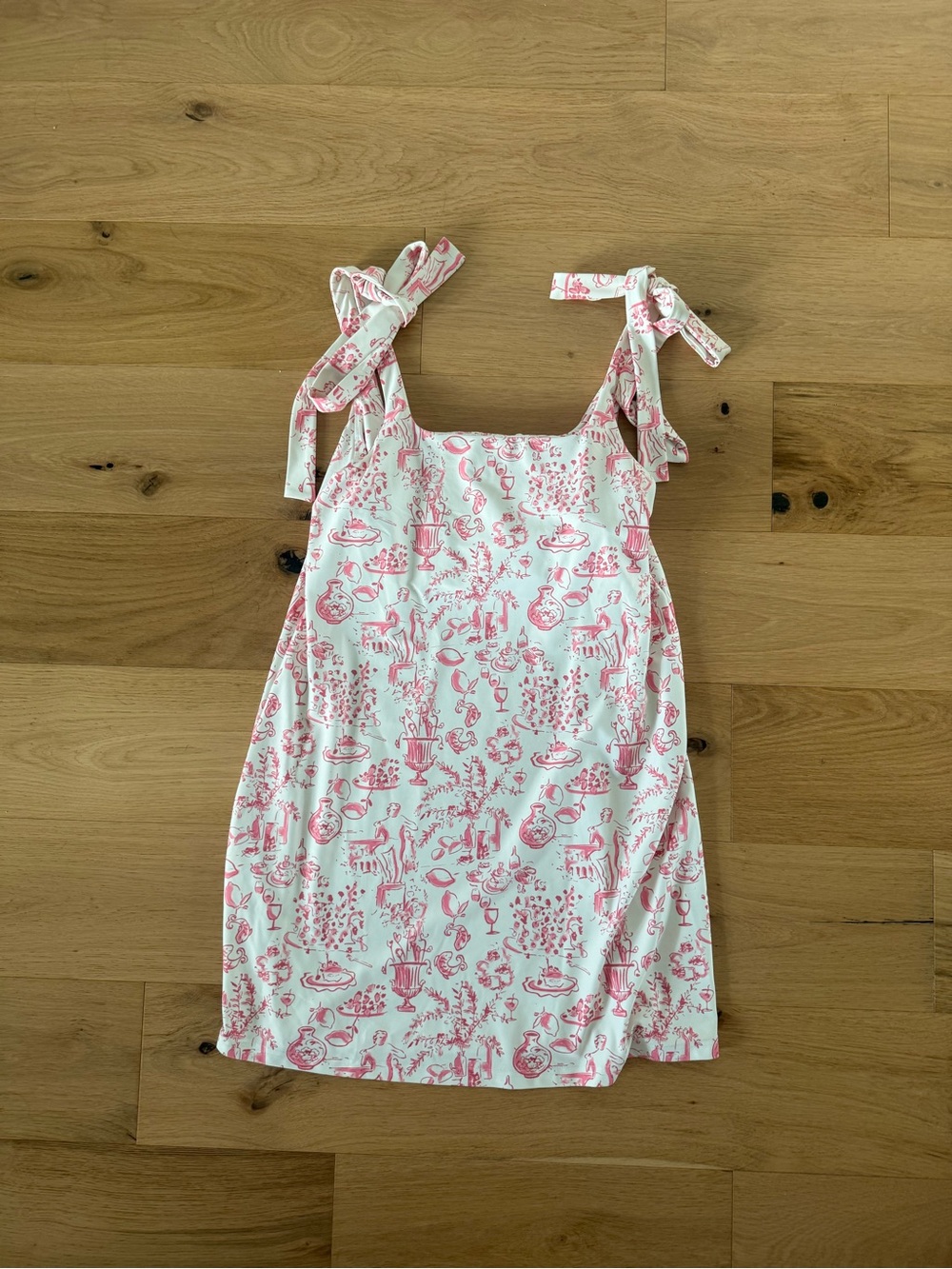 Pink Toile Tie-Shoulder Sundress smith and Quinn medium